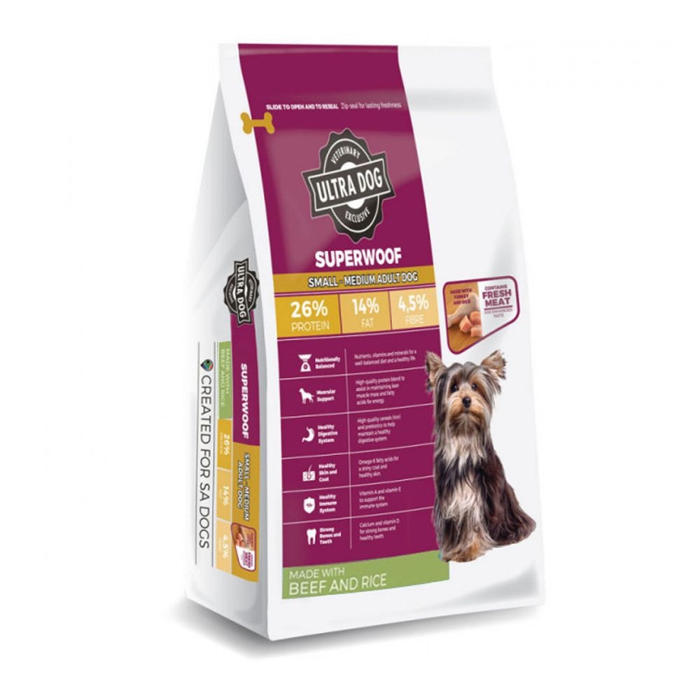 Ultra Pet Superwoof Adult Small - Medium Breed Beef & Rice 3Kg