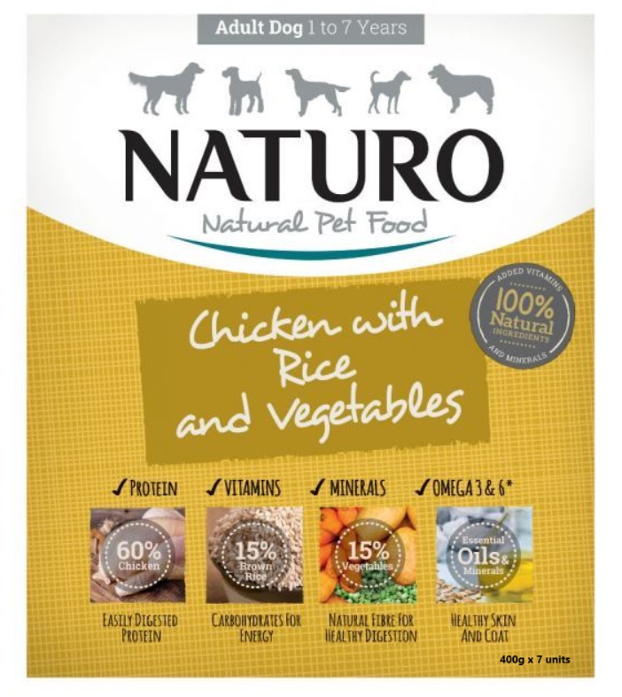 Naturo Adult Chicken, Rice & Vegetables 400G