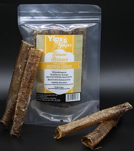 Yips & Yaps Dried Ostrich Sinew Straws 17Cm 4Pk