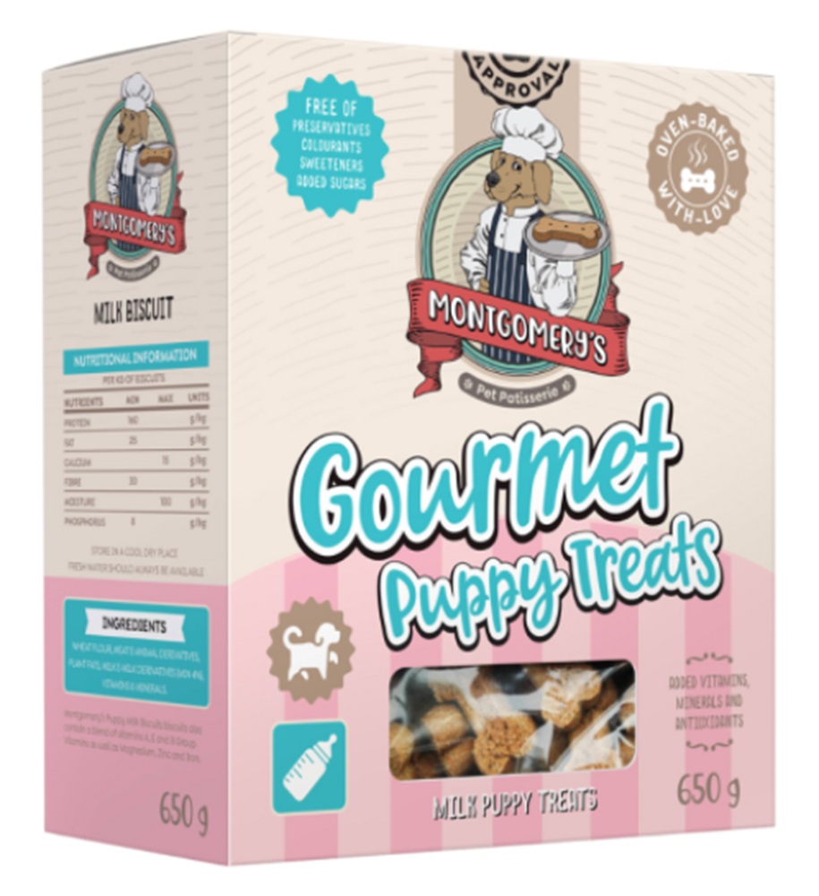 Montgomery's Gourmet Treats Puppy Milk Biscuits 650G