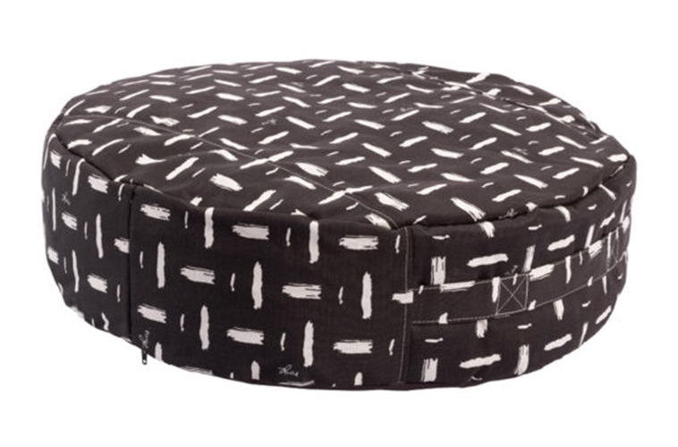 Rogz Retro Round Bed Black Brush Medium 65X17Cm