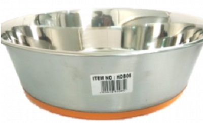 Petsa Anti-Skid Stainless Steel Bowl X-Lrg Orange