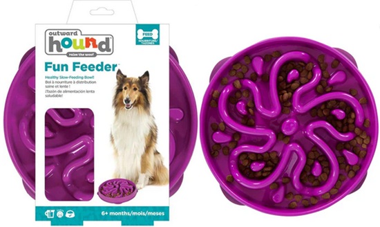 Outward Hound Fun Slow Feeder Purple Flower Mini