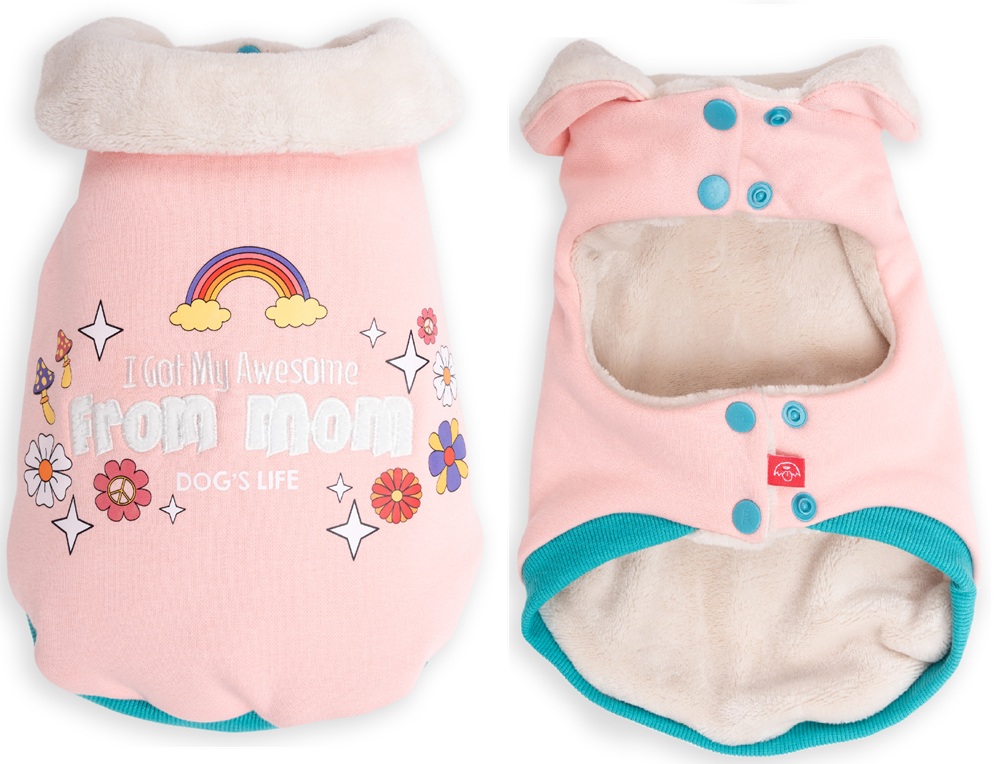 Dog's Life Awesome From Mom Cape Pink Small