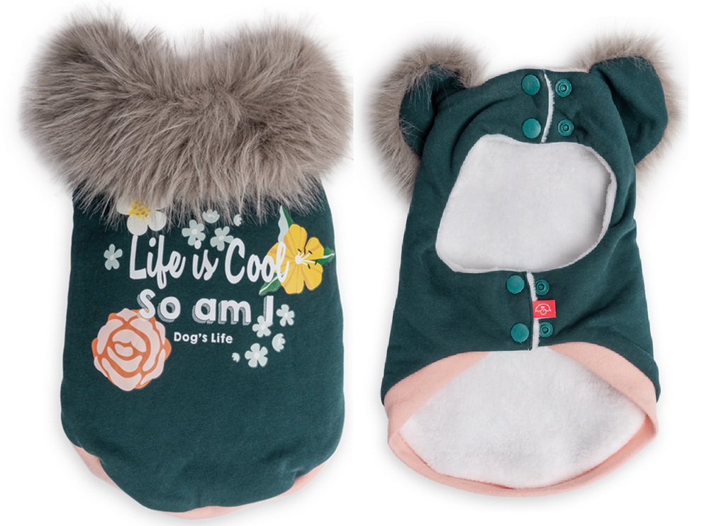 Dog's Life Life Is Cool Winter Cape Green 6Xlarge