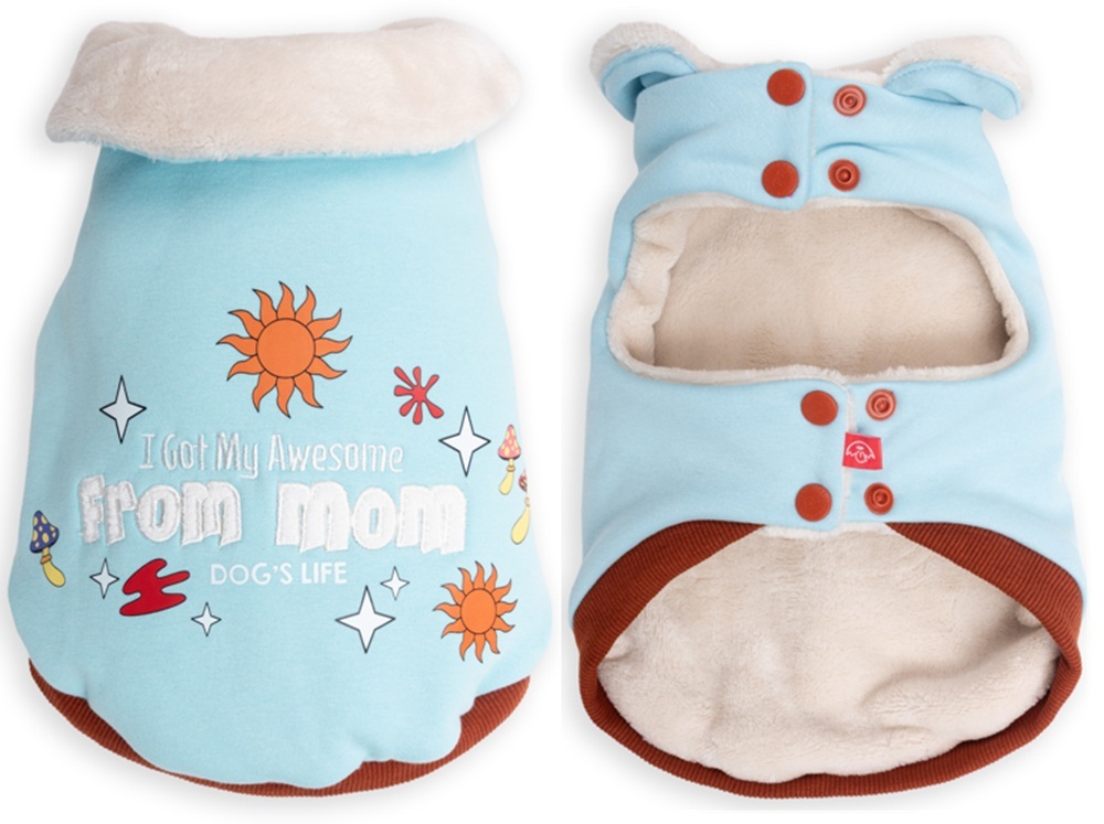 Dog's Life Awesome From Mom Cape Blue Small