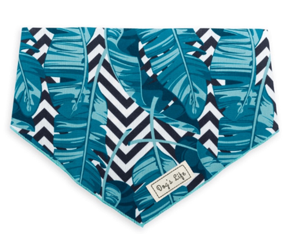 Dog's Life Bandana Palm Tree Green Medium