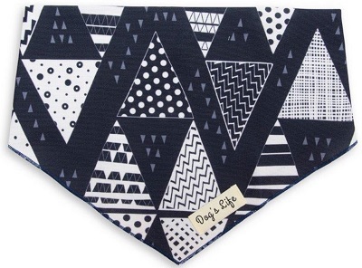 Dog's Life Triangle Bandana Black & White Large