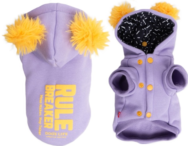Dog's Life Rule Breaker Hoodie Lavender 3Xlarge