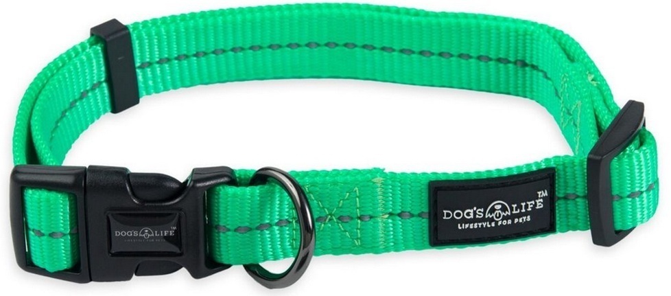 Dog's Life Collar Supersoft Reflective Spring Green X-Large