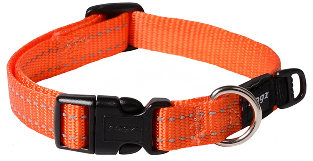 Rogz Utility Snake Collar Orange 26-40Cm
