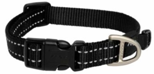 Rogz Utility Landing Strip Collar Black 50-80Cm