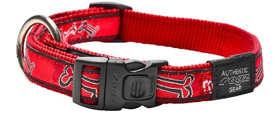 Rogz Fancy Dress Classic Collar Red Bones 43-70Cm