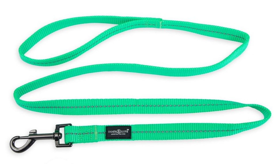 Dog's Life Lead Supersoft Reflective Spring Green Small