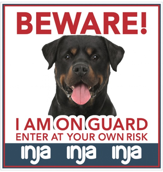 Inja Rottweiler Warning Sign