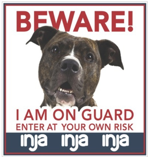 Inja Staffie Warning Sign