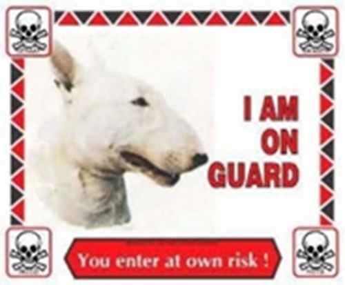 Daro Bull Terrier Warning Sign