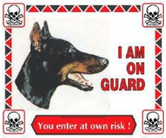 Daro Doberman Warning Sign