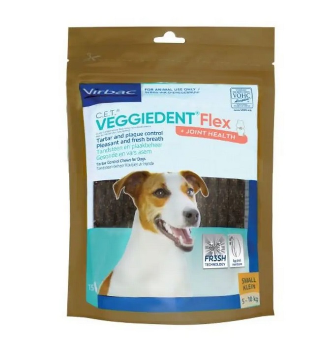 Virbac Veggiedent Flex Small Dental Chews 15'S
