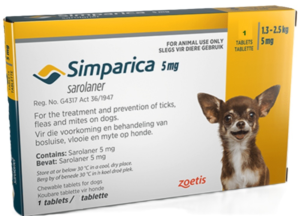 Simparica Tick & Flea Toy Dog 1.3-2.5Kg Tablet