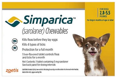 Simparica Tick & Flea Toy Dog 1.3-2.5Kg 3 Tablets
