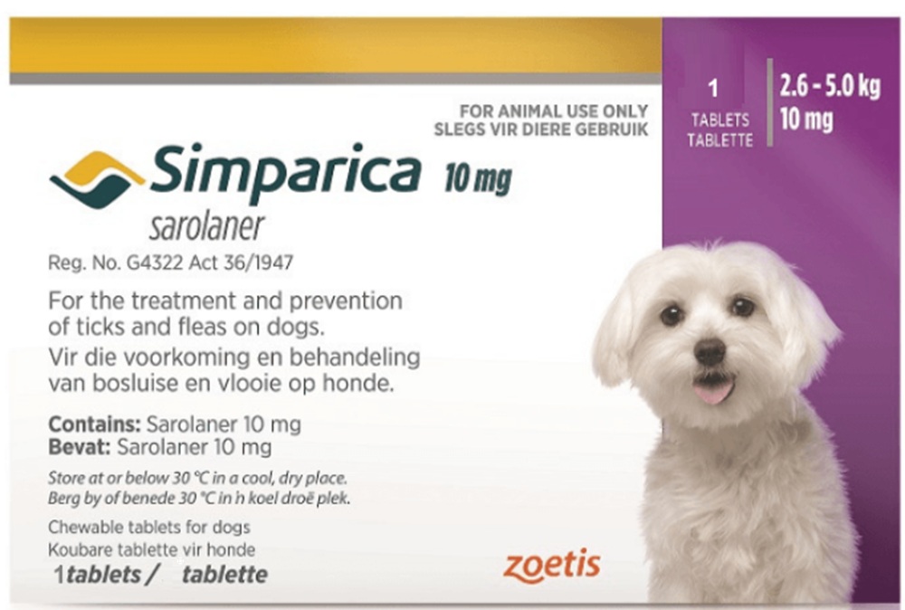 Simparica Tick & Flea Mini Dog 2.6-5Kg Tablet