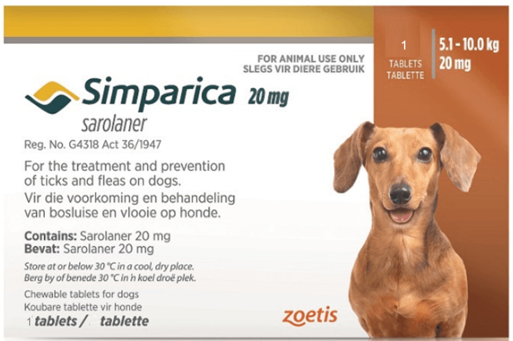 Simparica Tick & Flea Small Dog 5.1-10Kg Tablet
