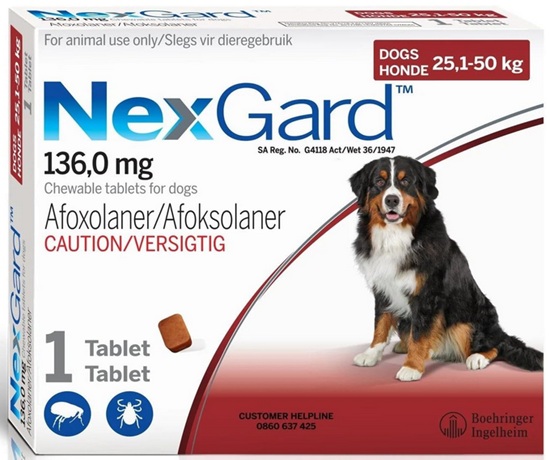 Nexgard Tick & Flea Large 25.1-50Kg 1 Tablet