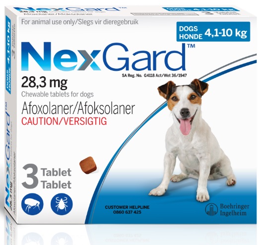 Nexgard Tick & Flea Small 4.1-10Kg 3 Tablets