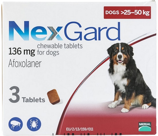 Nexgard Tick & Flea Large 25.1-50Kg 3 Tablets