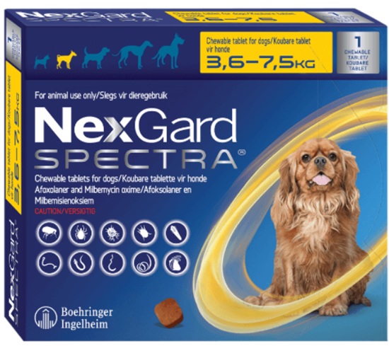 Nexgard Spectra Small 3.6-7.5Kg 1 Tablet