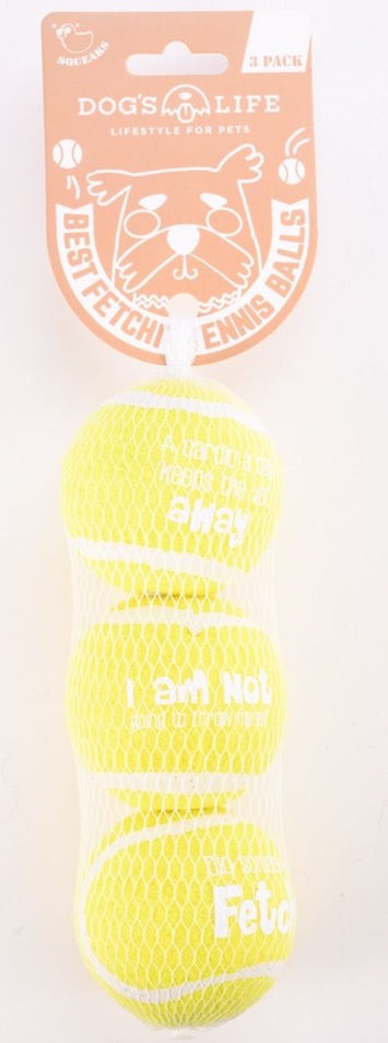 Dog's Life Fetch-It Tennis Ball 3Pk Crayola