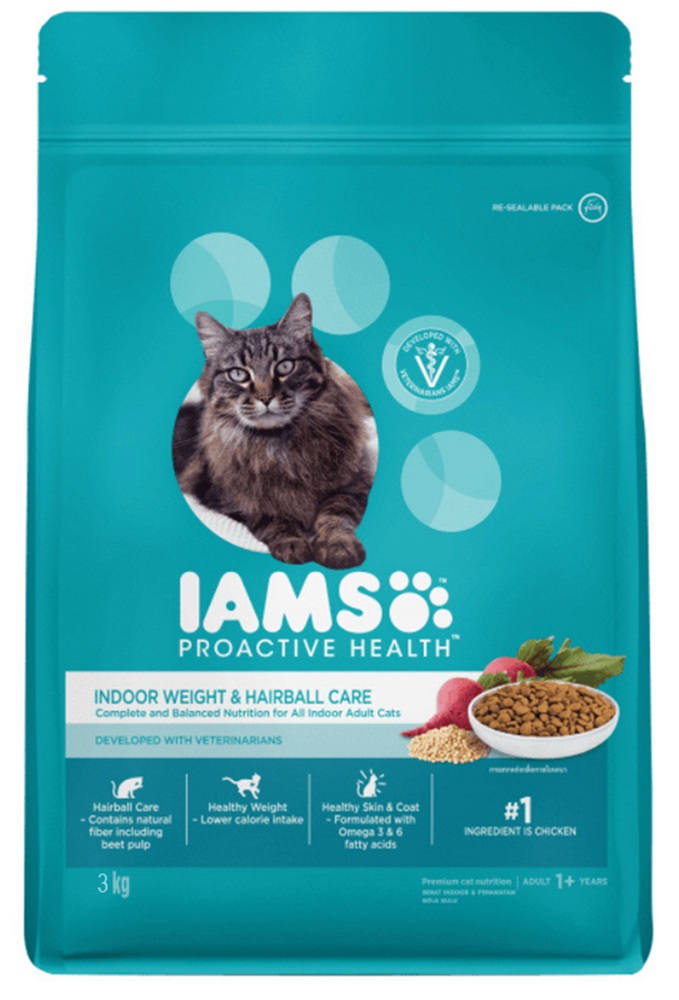 Iams Adult Indoor Weight & Hairball Care 3Kg