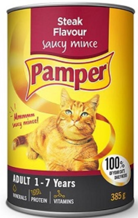 Pamper Adult Steak Flavoured Saucy Mince 385G
