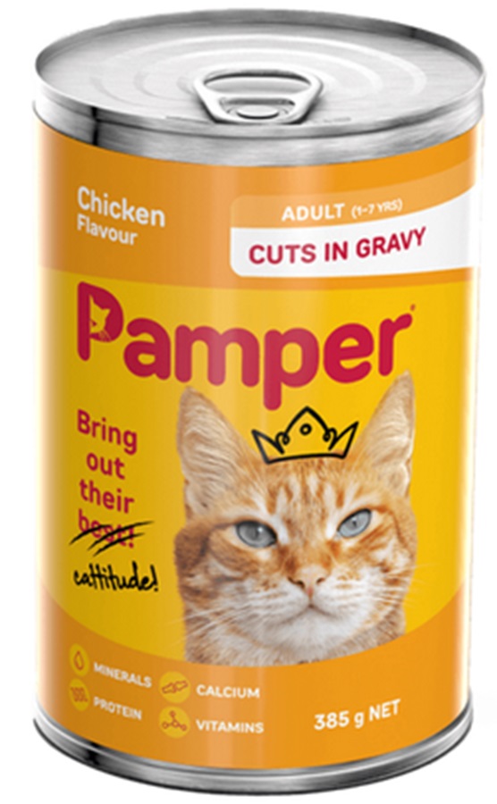 Pamper Adult Chicken In Gravy 385G