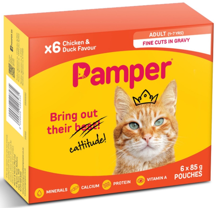 Pamper Adult Chicken & Duck In Gravy 6X85G