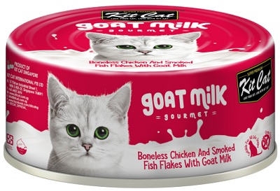 Kit Cat Goat Milk Chicken Shreds & Smoked Fish Flakes 70G