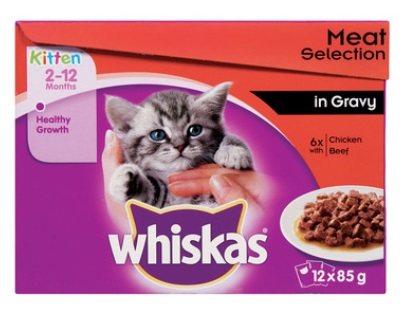 Whiskas Kitten Meat Selection In Gravy 12X85G