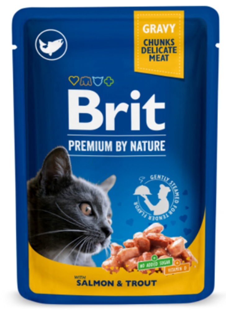 Brit Adult Cat Salmon & Trout In Gravy 100G