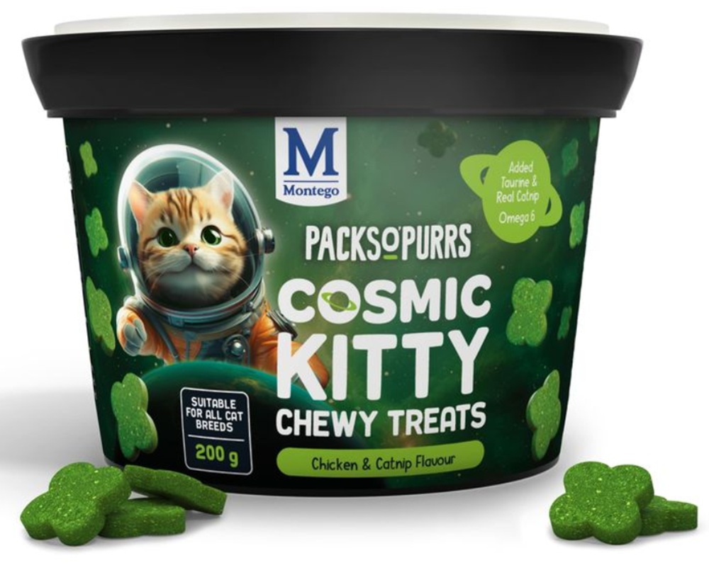 Montego Packs O' Purrs Cosmic Kitten Chicken & Catnip Chewies 200G