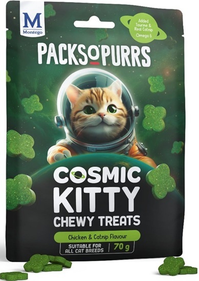 Montego Packs O' Purrs Cosmic Kitten Chicken & Catnip Chewies 70G