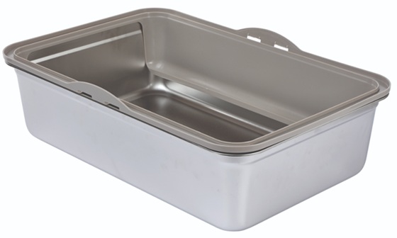 M-Pets Steelcare Litter Tray Stainless Steel Large 64Lx44Wx27H Cm