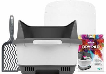 Cateco Litter Box Kit Grey 40Cm