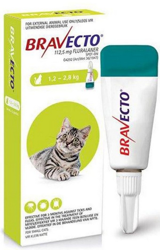 Bravecto Tick & Flea Small Adult 1.2-2.8Kg Spot-On 1Pk