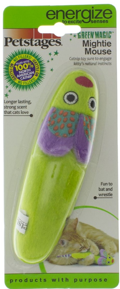 Petstages Green Magic Mighty Mouse With Catnip