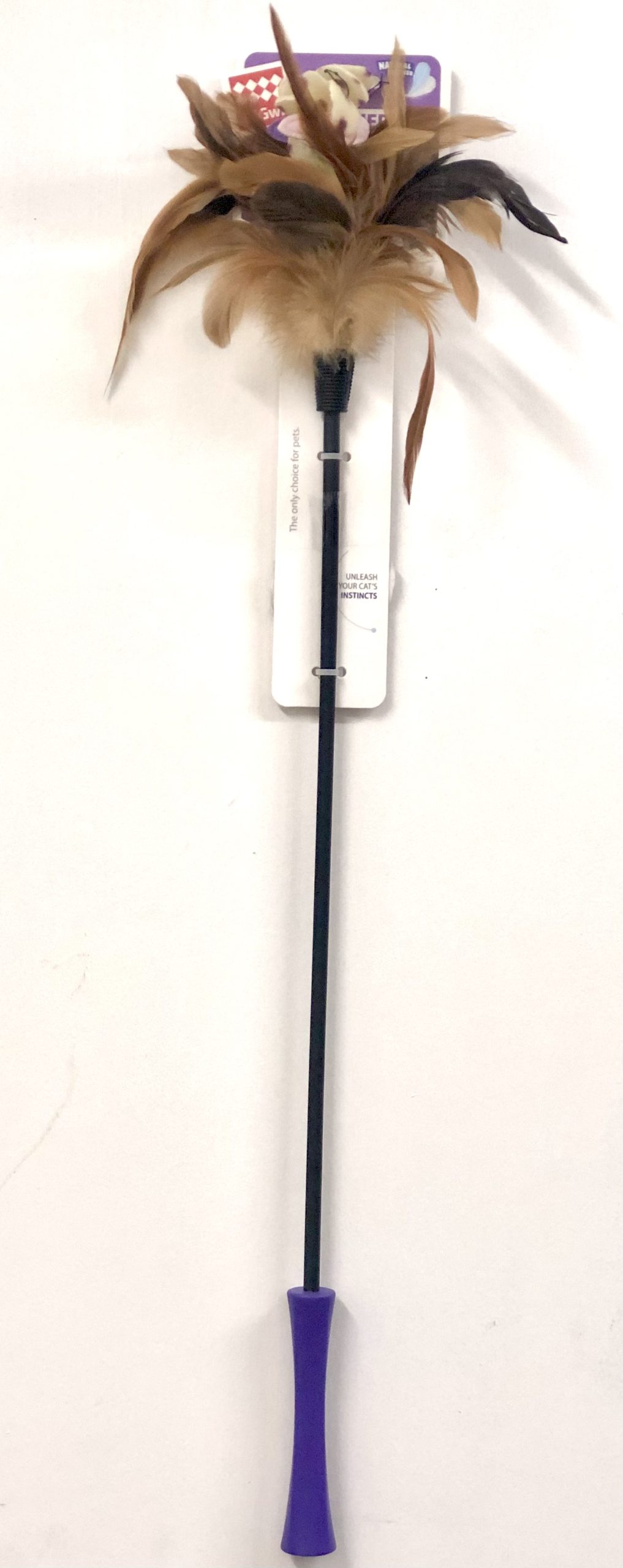 Petsa Natural Feather Wand With Tpr Handle