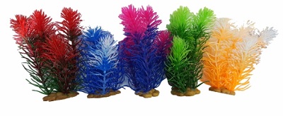 Akwa Colourful Bush Plastic Plant Assorted 12Cm