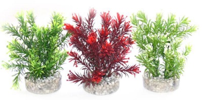 Marltons Red Jungle Plastic Plant 15Cm