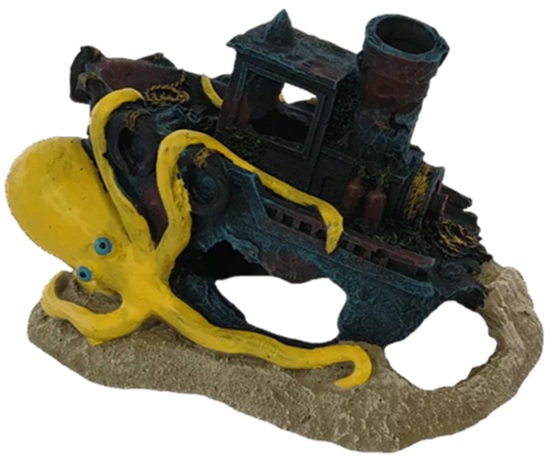 Akwa Shipwreck With Octopus 21Cm