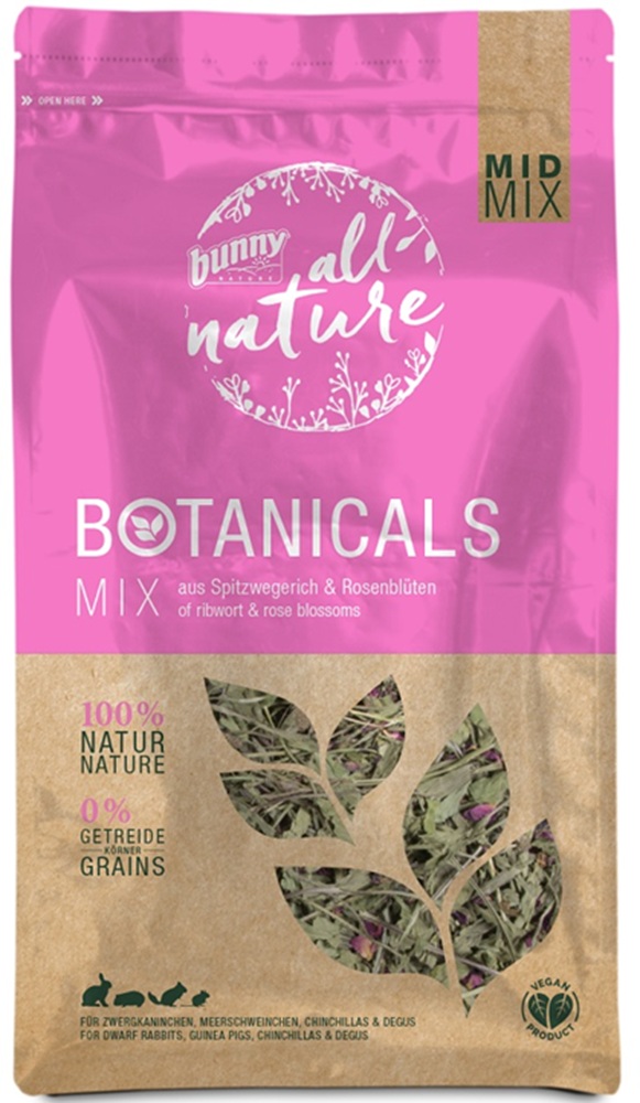 Bunny Nature Botanicals Mid Mix Ribwort & Rose Blossoms 120G